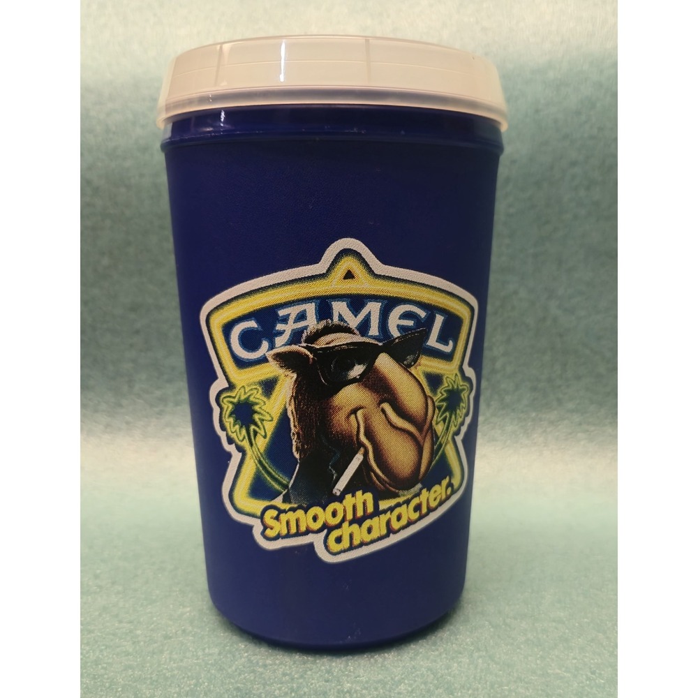 Vtg Joe Camel Aladdin Travel  Mug Cup Smooth Character 20 Oz Blue Cigarettes USA